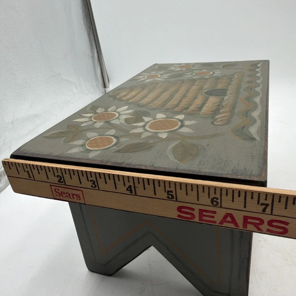 Vintage Small Wooden Foot Stool  12